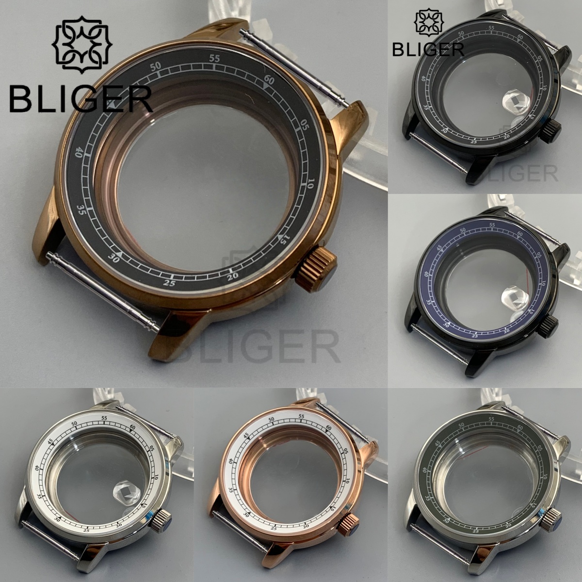Bronze Case Watch - BLIGER 38mm Bronze Brass Diving Sapphire