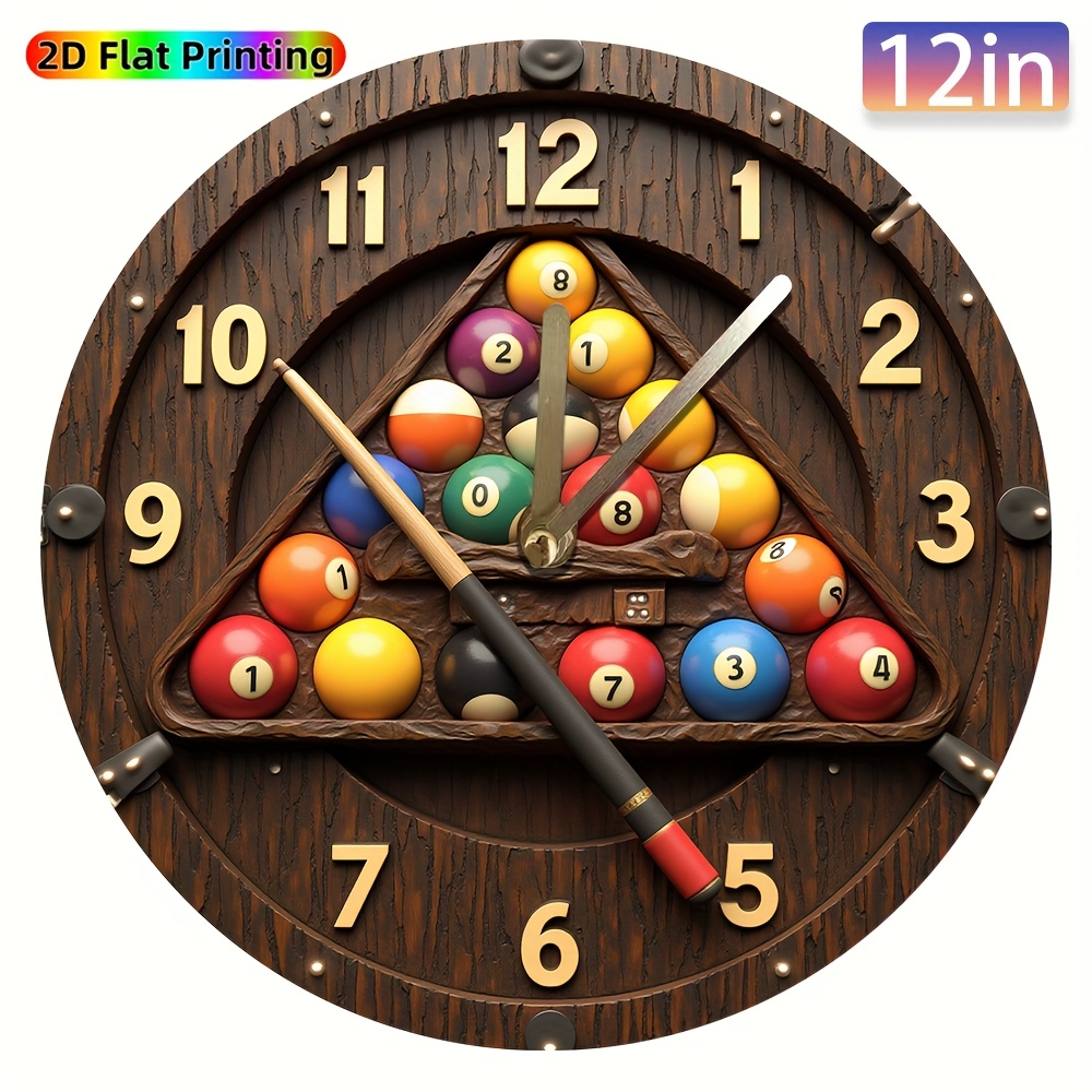 Luxury Watch Wall Clock - Billiard Ball Design Silent Acrylic Wall