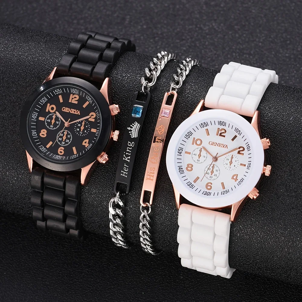 Luxury Watch Rubber Strap - 2Pcs Luxury Women's Watch Set Fashion