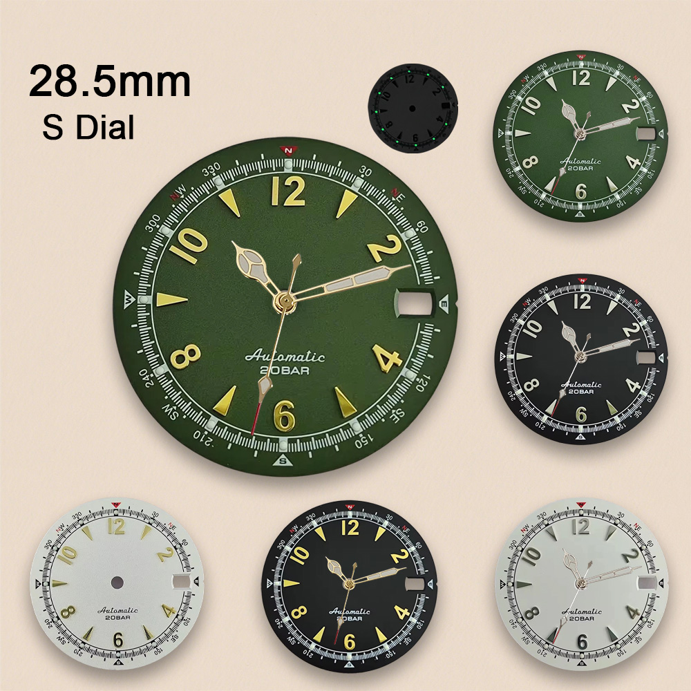 Bronze Case Watch - Nh35 Dial S Logo 28.5mm Retro