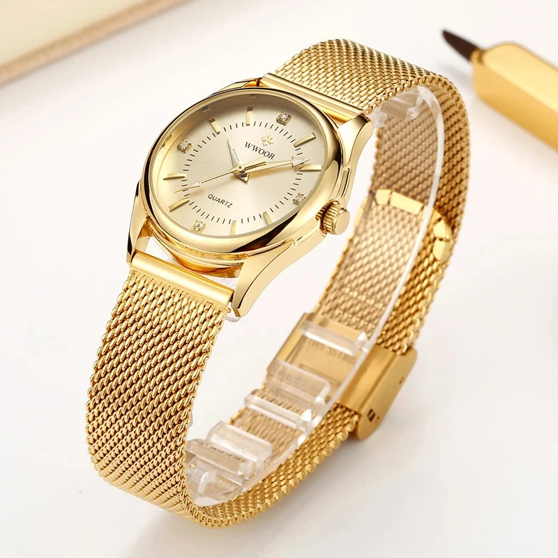 Luxury Watch Brand For Women - WWOOR Luxury Brand Dress Gold Watch