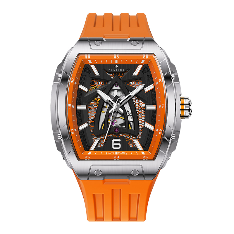 PONIGER Men Automatic Watch 44 - Luxury Watch Rubber Strap ulasan dan harga