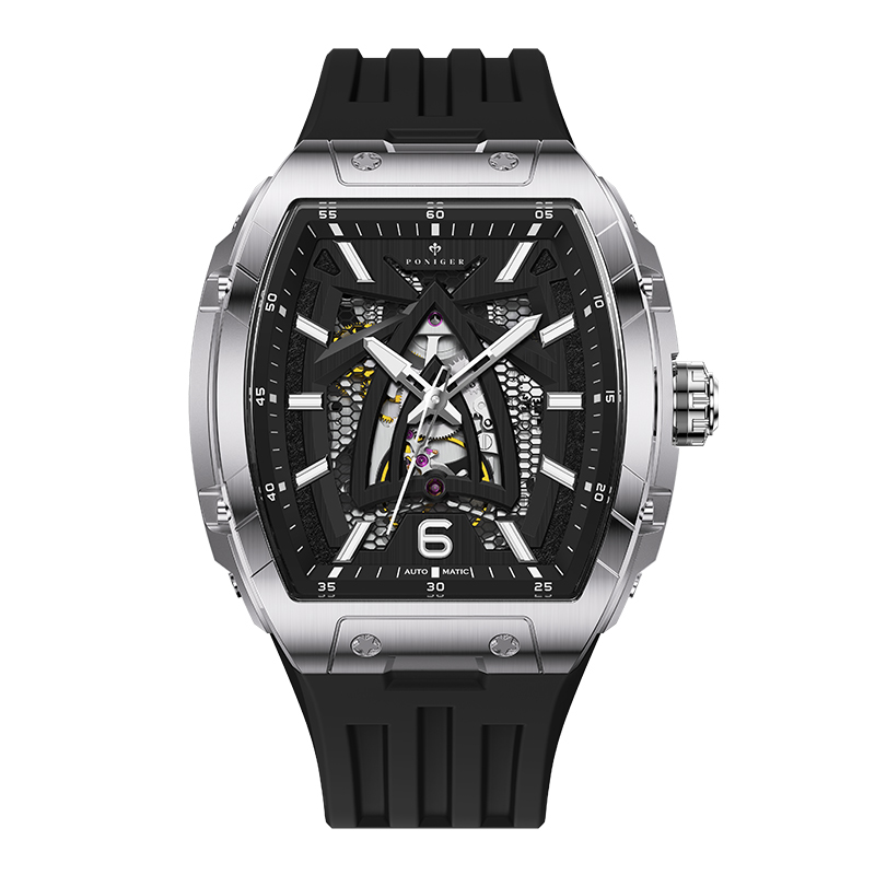 PONIGER Men Automatic Watch 44 - Luxury Watch Rubber Strap ulasan dan harga