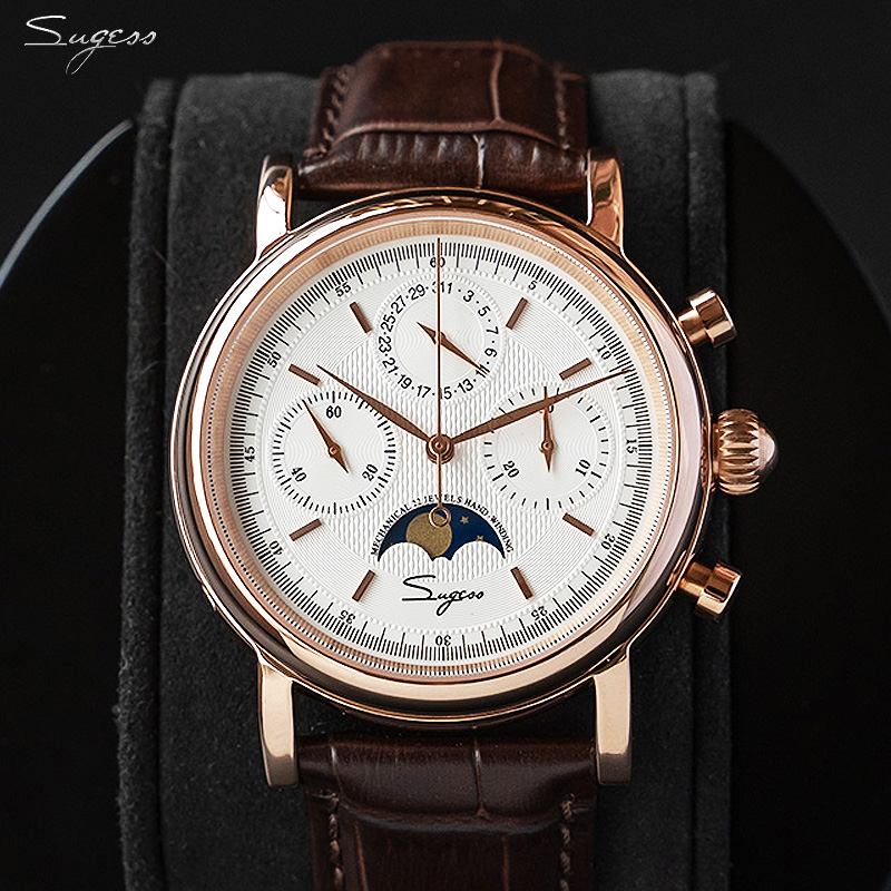 Sugess Mechanical Men Watch Or - Moonphase Complication Watch ulasan dan harga