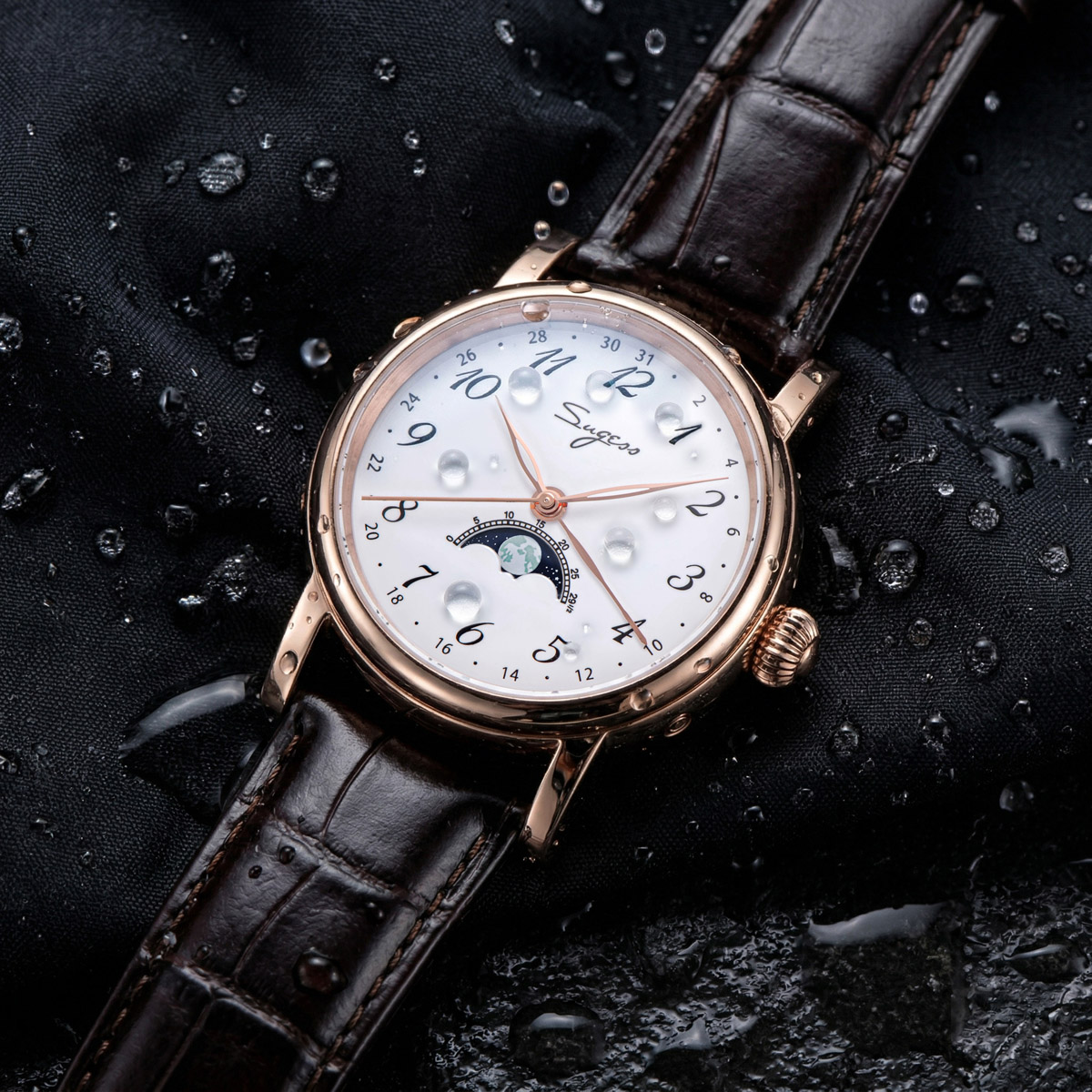 Sugess Men Watches Tianjin ST2 - Moonphase Complication Watch ulasan dan harga