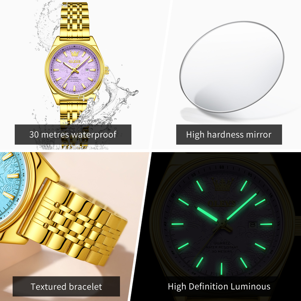 OLEVS Brand Luxury Gold Watch  - Luxury Watch Brand For Women ulasan dan harga
