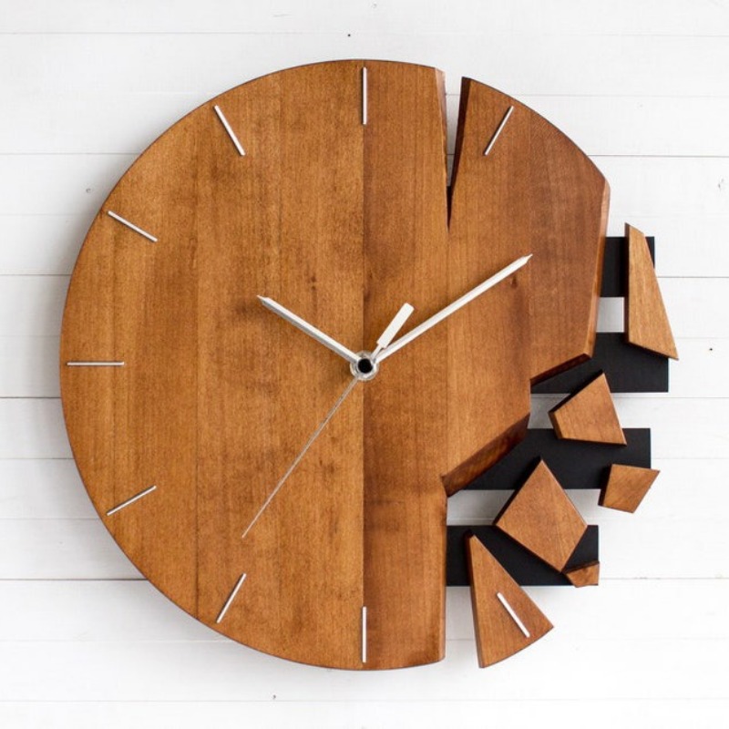 Round Silent Wall Clocks Woode - Luxury Watch Wall Clock ulasan dan harga