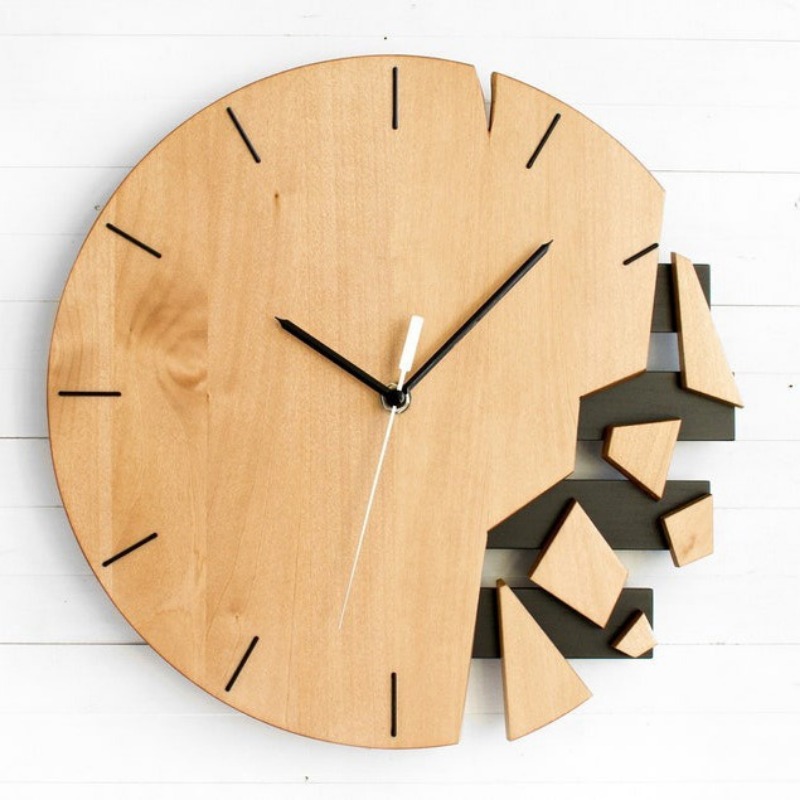 Round Silent Wall Clocks Woode - Luxury Watch Wall Clock ulasan dan harga