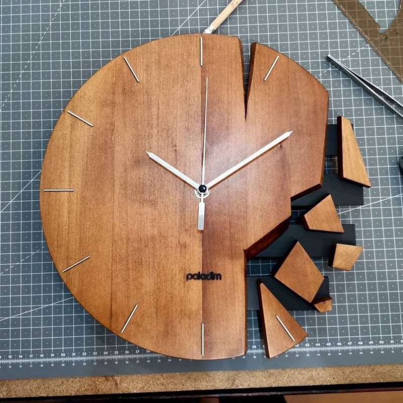 Round Silent Wall Clocks Woode - Luxury Watch Wall Clock ulasan dan harga