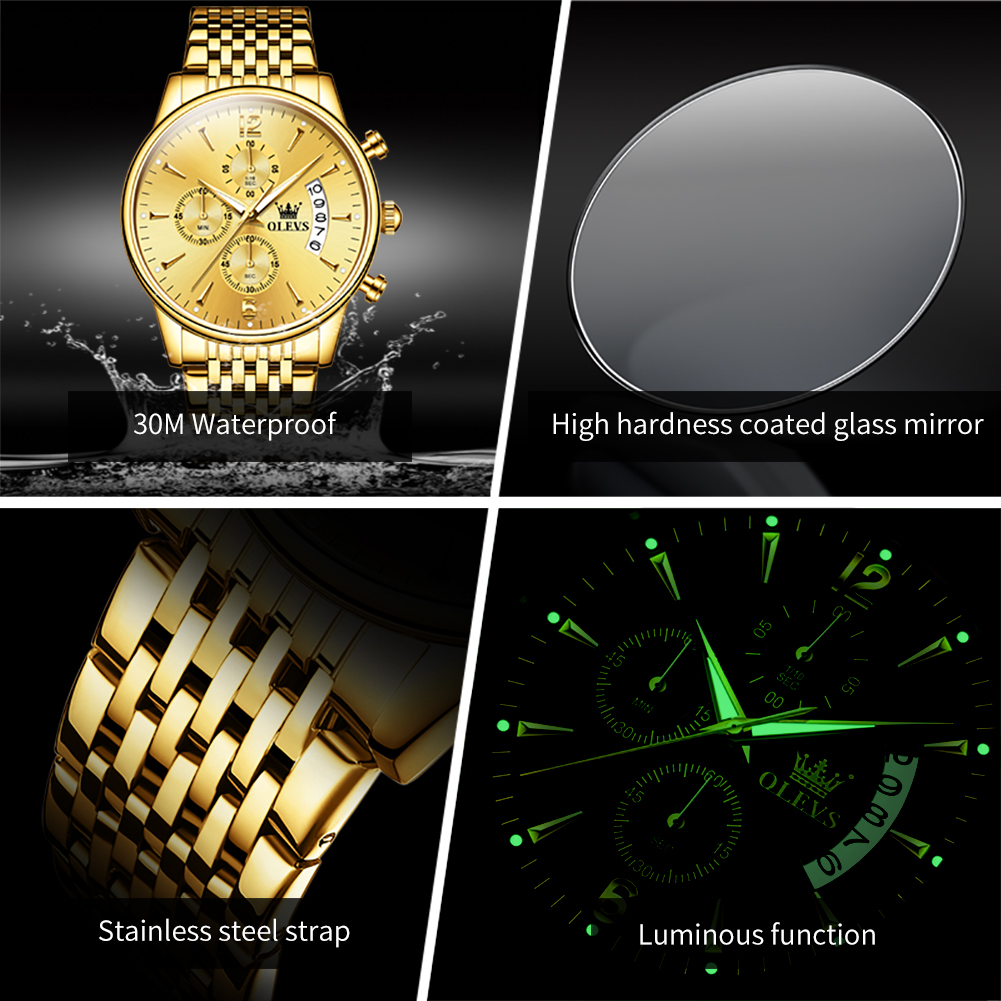 OLEVS Brand Luxury Gold Quartz - Luxury Watch Magazine ulasan dan harga