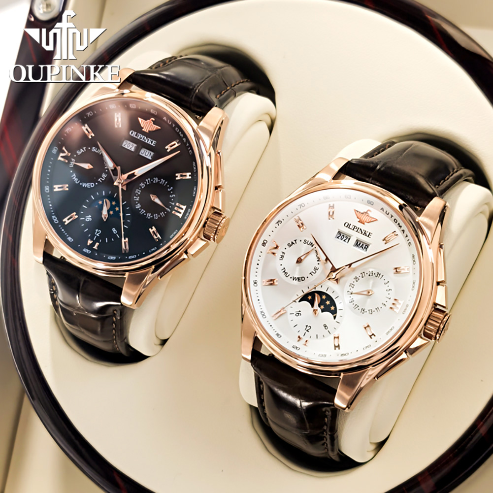 OUPINKE 3189 Men Fully Automat - Moonphase Complication Watch ulasan dan harga