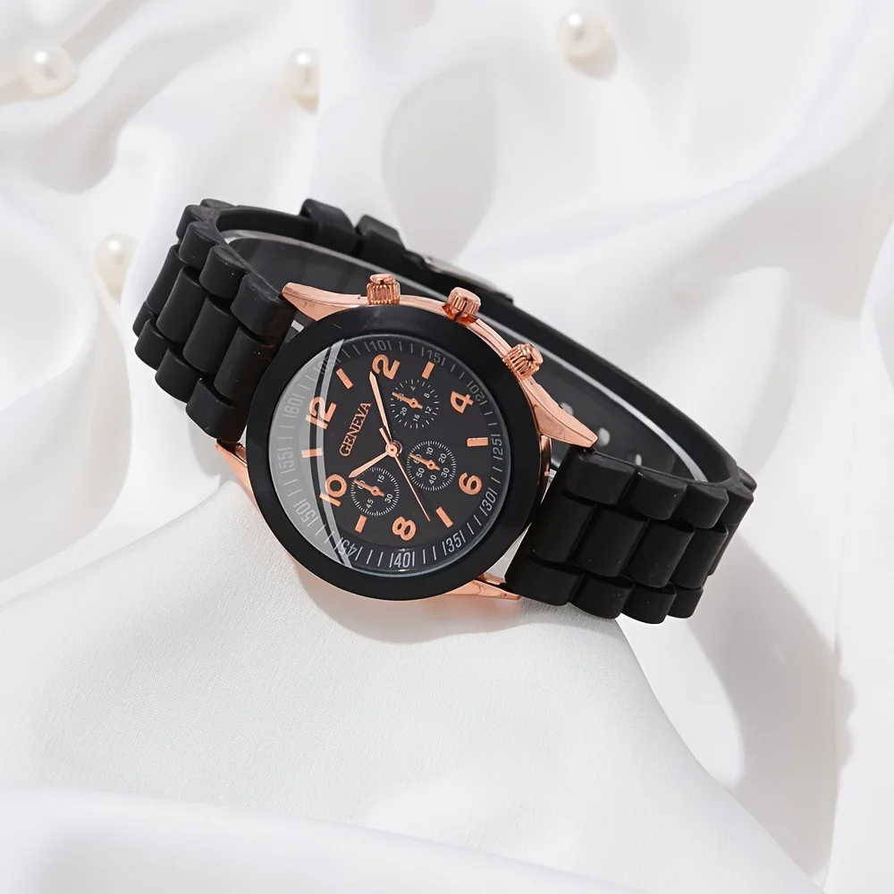 2Pcs Luxury Women's Watch Set  - Luxury Watch Rubber Strap ulasan dan harga