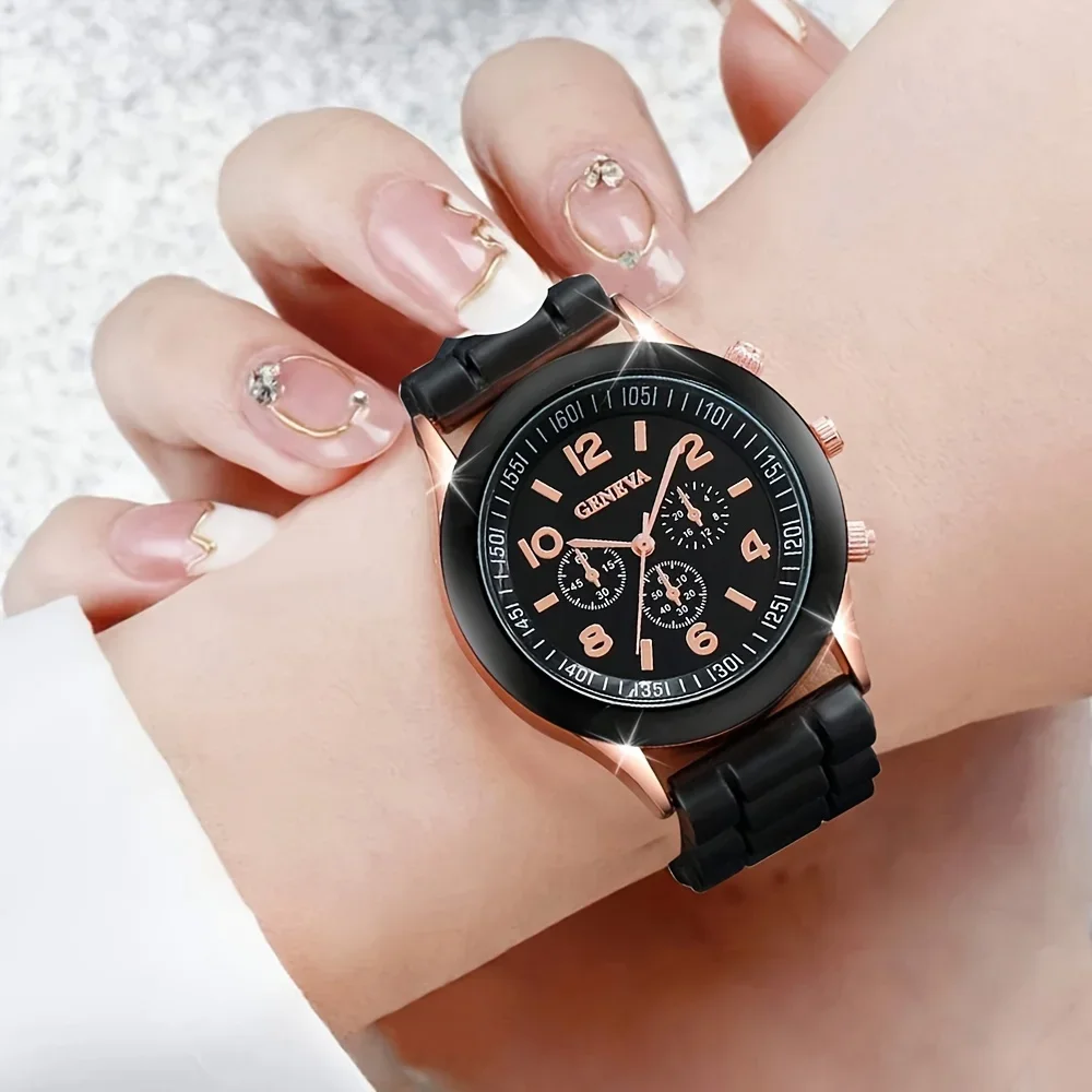 2Pcs Luxury Women's Watch Set  - Luxury Watch Rubber Strap ulasan dan harga
