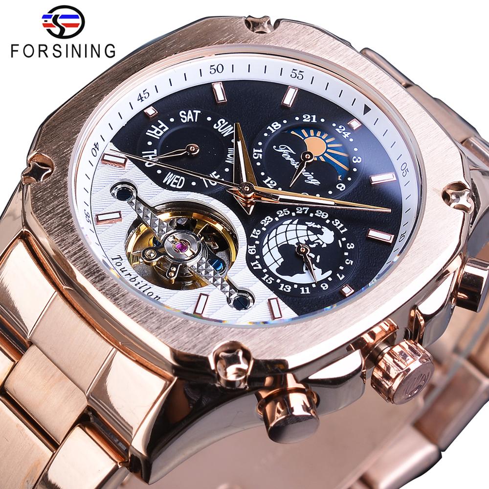 Forsining Brand Mens Mechanica - Moonphase Complication Watch ulasan dan harga