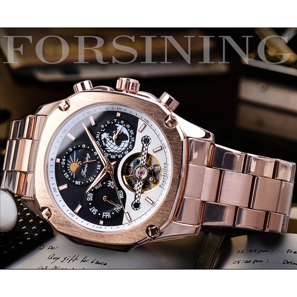 Forsining Brand Mens Mechanica - Moonphase Complication Watch ulasan dan harga