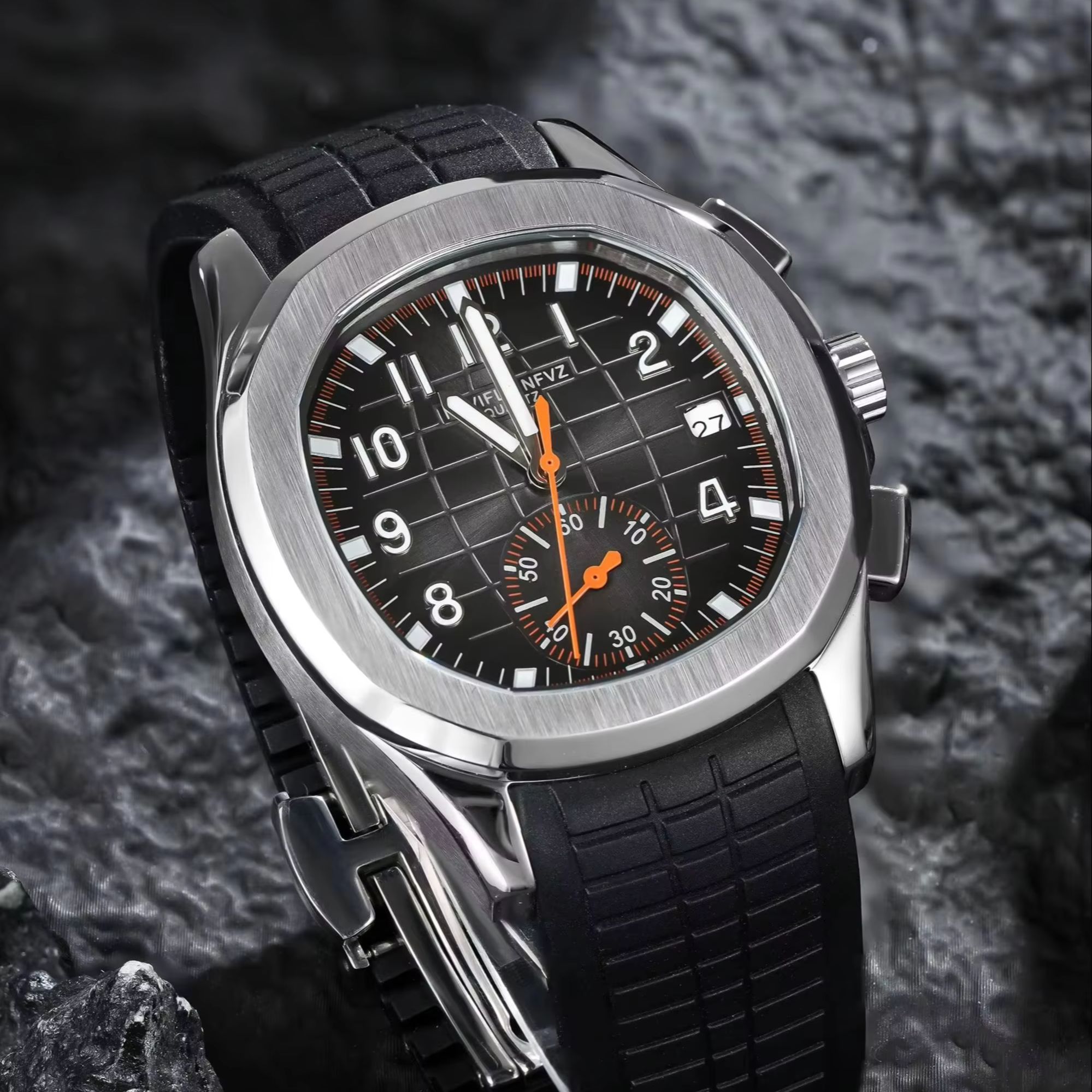 40MM Men's Luxury Watch NAVIFL - Luxury Watch Rubber Strap ulasan dan harga
