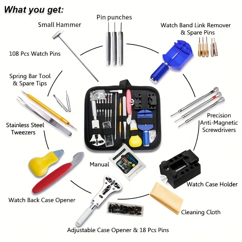 147pcs/set Watchmaker Watch Re - Luxury Watch Cleaning Kit ulasan dan harga